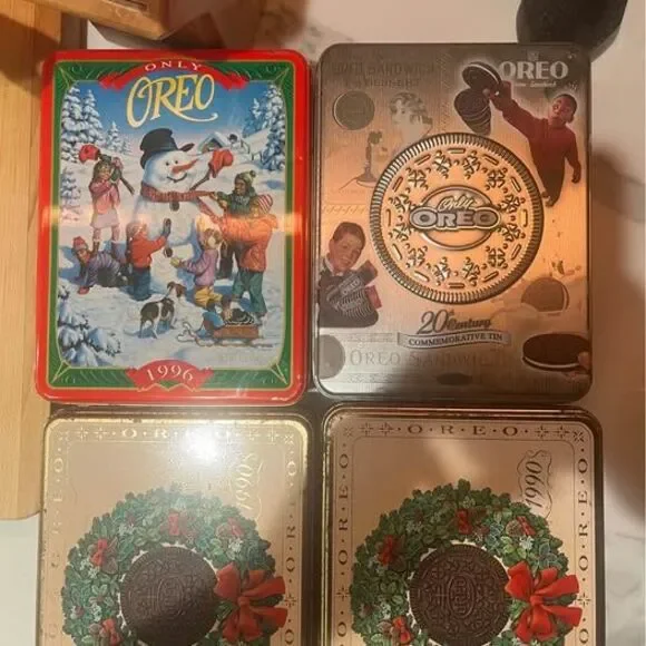 Vintage Christmas Tins Oreo Lifesavers 8 total