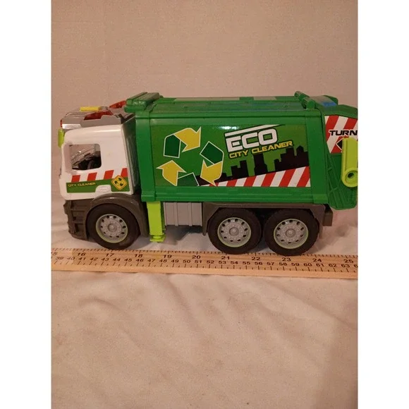 Dickie Toys Eco City Cleaner Garbage Truck Mercedes-Benz Green Toy 15in