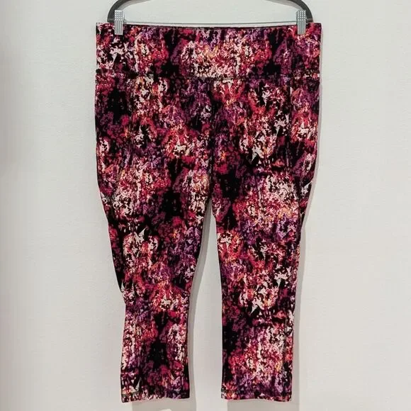 LIVI Lane Bryant Pink Purple High Waist Activewear Capri Leggings 18/20 NWOT