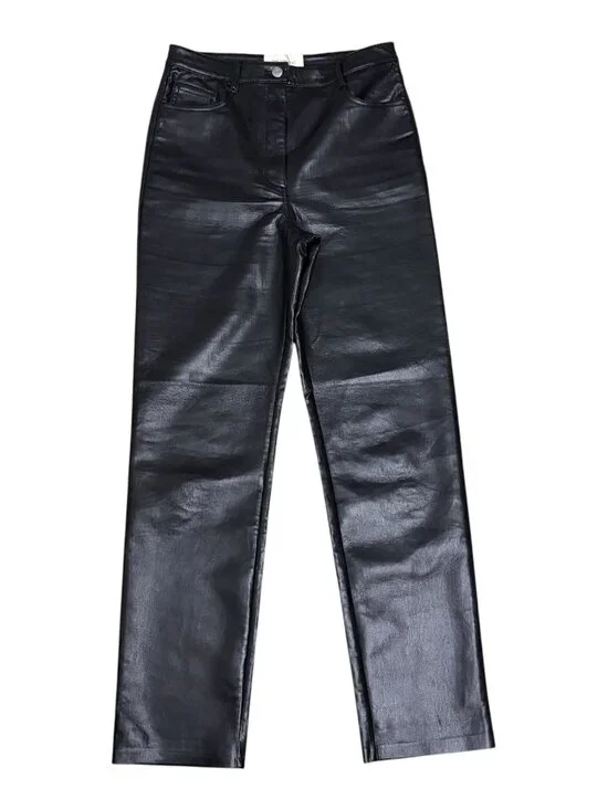 ARITZIA WILFRED Faux Vegan Leather Pants THE MELINA Straight Trousers Womens 6