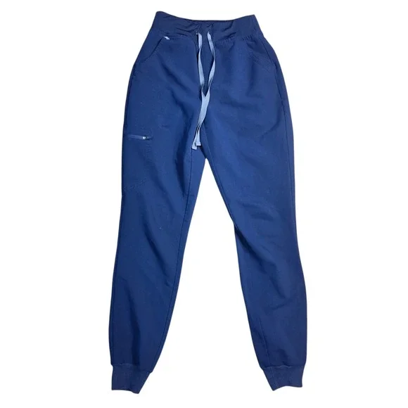 FIGS Zamora High Waisted Jogger Scrub Pant Navy Blue XS Tall Technical Coll‎