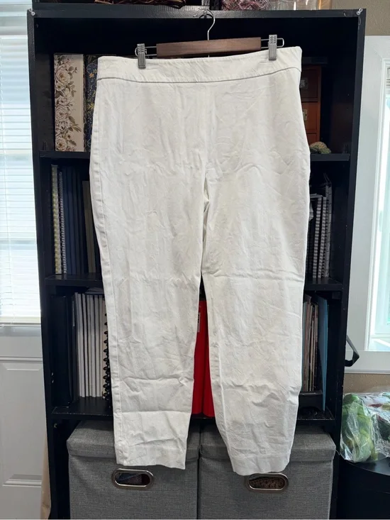 Talbot White Ankle Pant with Tan Lining