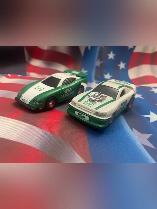 2 HESS Racers Racing Cars w/ Lights 4” 1997