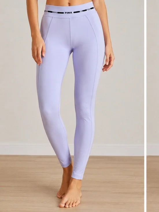 PINK Victoria’s Secret Active Lavender Leggings Small Athleisure Gym Yoga