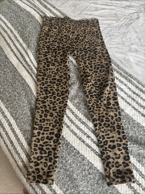 Leopard Print Women's Leggings - Brown/Black