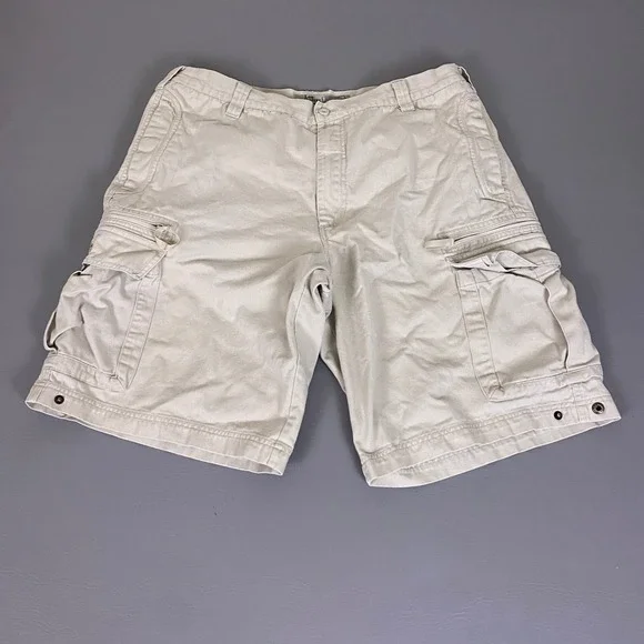 Lee Dungarees Shorts Men's Size 36 Khaki Tan Cotton Twill Cargo Heavy Duty