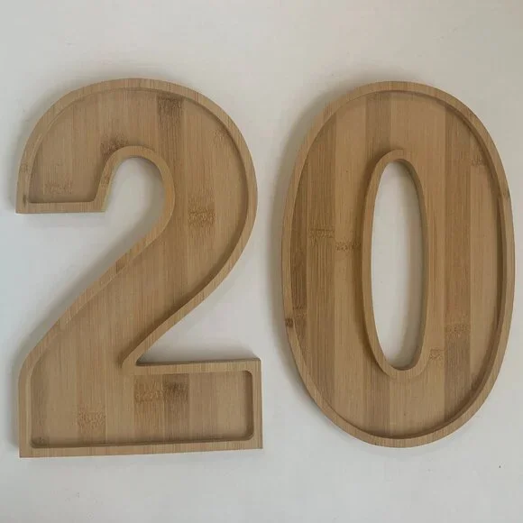 Wooden Bamboo Number 20 Charcuterie Boards Serving Trays Snack Platters 12