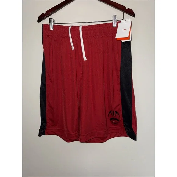 NEW Y2K 90s Nike fitdry Men's‎ Football shorts red black Sz L Large BNWT