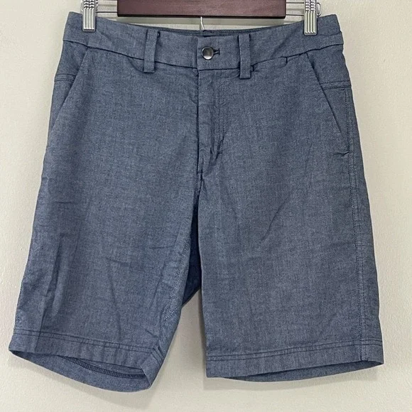 Lululemon Shorts Mens 28 Commission Chino‎ Gray Flat Front Gray Qwick Oxford