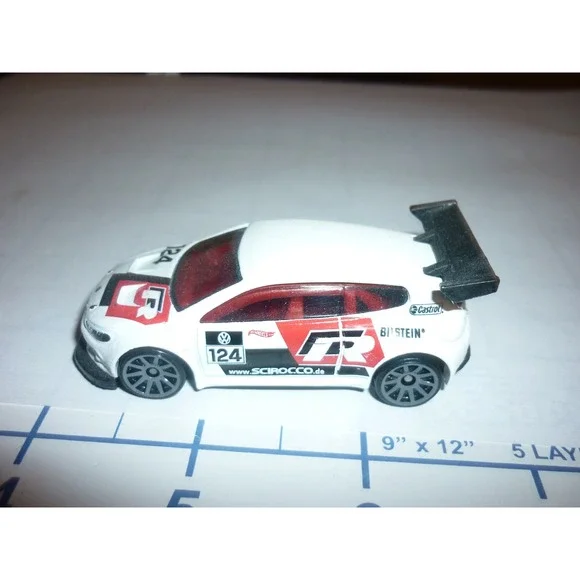 Hot Wheels Volkswagen Scirocco GT 24 Race Car White Red Black‎ 124 Numbered