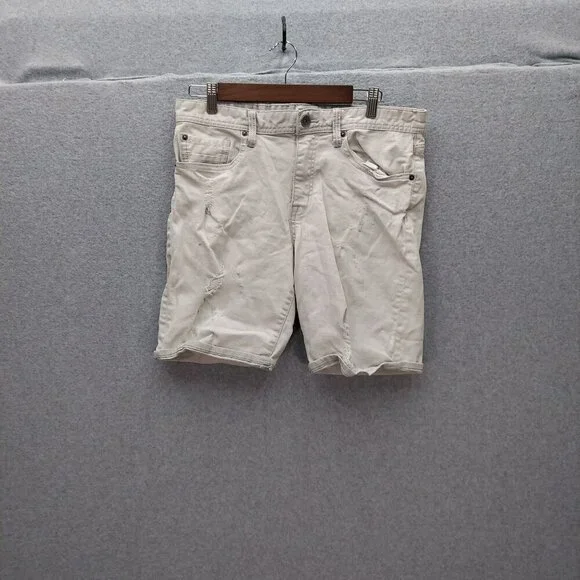 William Rast Mens Distressed Denim Shorts Light Wash‎ Size 32 Actual 34