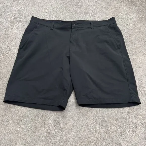 Under Armour Golf Performance Chino Shorts Mens 40 Black Flat Front Active Prep