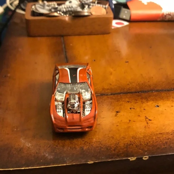 Orange Toy Muscle Car with Exposed Engine