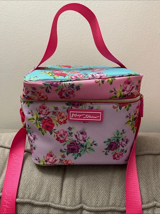 Betsey Johnson Pink Floral lunch bag