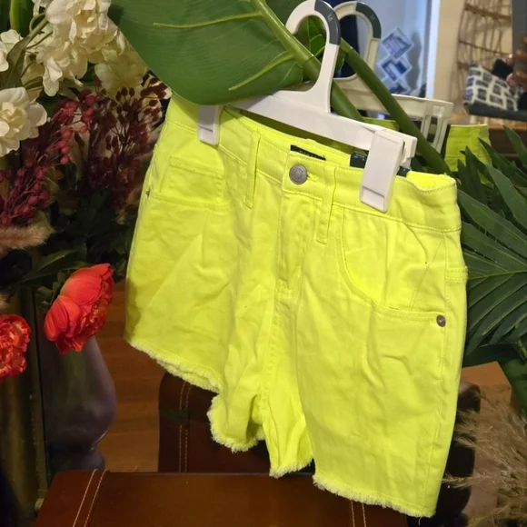 NEW Wild Fable Neon Green/Yellow Raw Hem Shorts