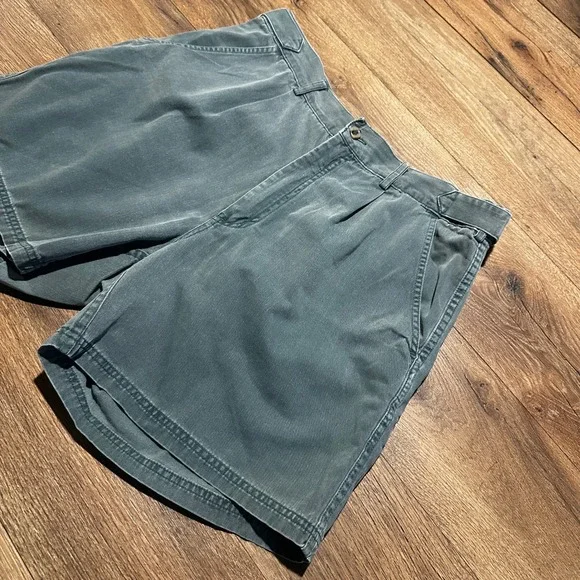Vintage Woolrich Teal Blue Pleated Cotton Twill Shorts Mens 34