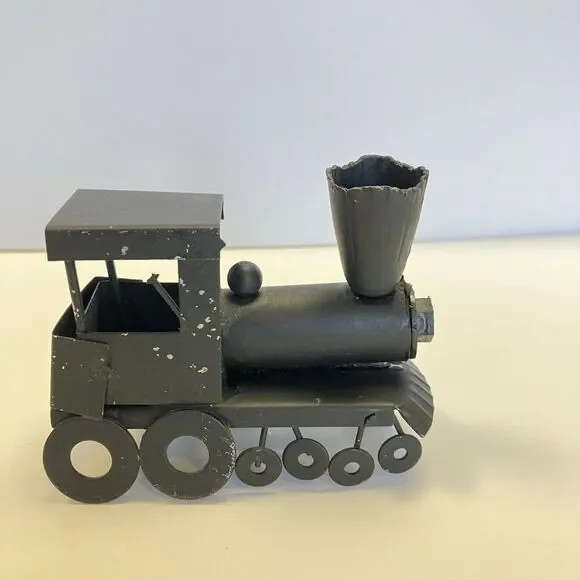 Vintage Metal Engine Train Black Decor NapcoWare Hong Kong Toy Locomotive Black