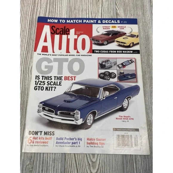 Scale Auto Magazine December 2014 Model Car Enthusiast Revell 1966 GTO Cuds