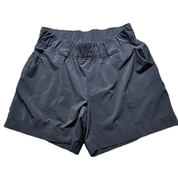 Athleta Athletic Shorts Womens 6 Navy Gym Training Workout Elastic Waist Pull On