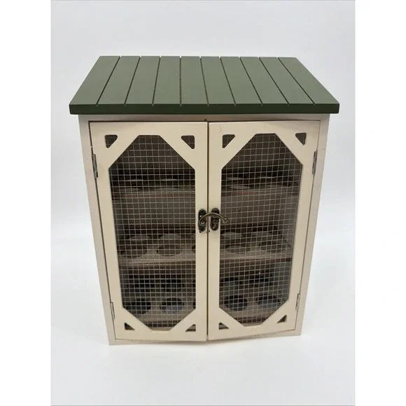 Egg Holder Farmhouse Storage Organizer Cabinet with Double Doors Egg Holds 30