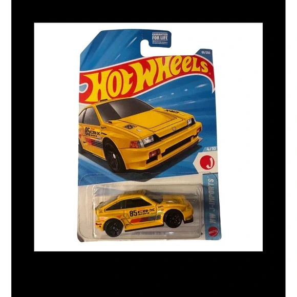 Hot Wheels 1985 Honda CR-X Yellow HW J-Imports 4/10 89/250 2025 Diecast Car