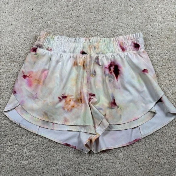 CALIA Women Watercolor Tie Dye Running Shorts Pink‎ Purple Large RN 104141