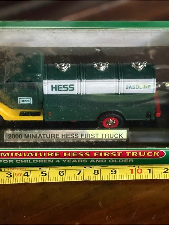 Green & Yellow Miniature Gasoline Tanker Toy Truck