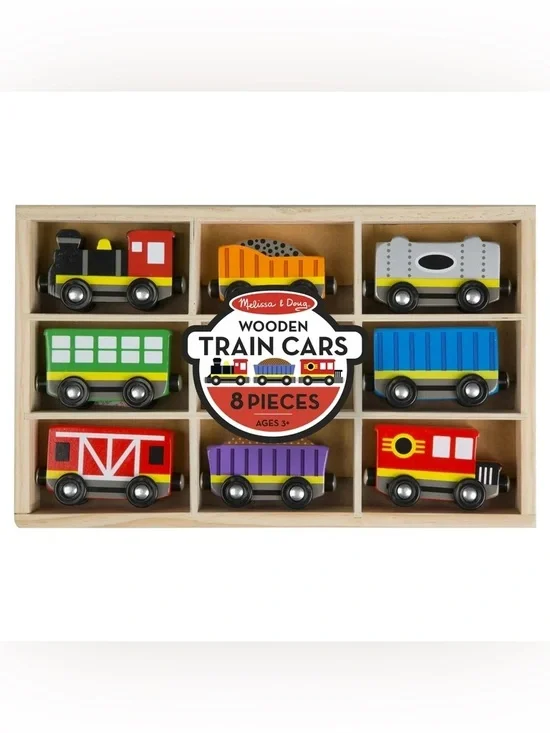 8-piece Melissa & Doug Wooden Magnetic Train Cars