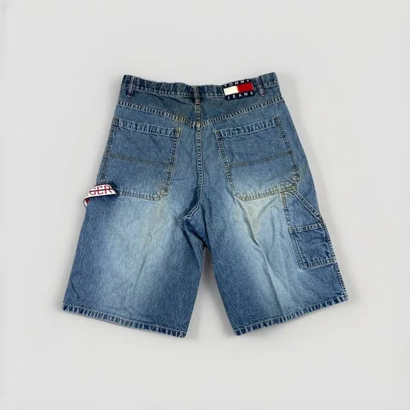 Tommy Hilfiger Shorts Mens 34 Carpenter Jorts Jean Hip Hop Vintage 90s Y2k