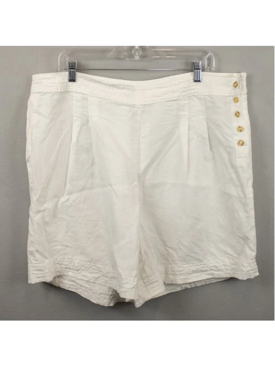 Chico's white linen high rise shorts-3