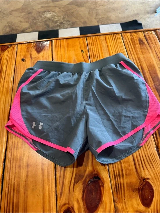 Under Armour Gray Shorts with Pink Trim