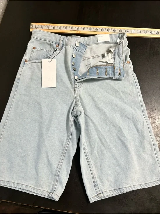 Zara Light Blue Denim Jean Shorts