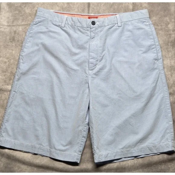 NWOT Izod Sz 38 Mens Shorts Flat Front Classic Fit Powder Blue Preppy Classic