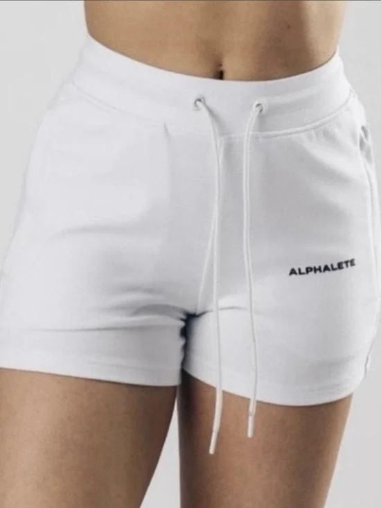 Alphalete Essential Core White Sweat Pant  Drawstring Shorts SMALL