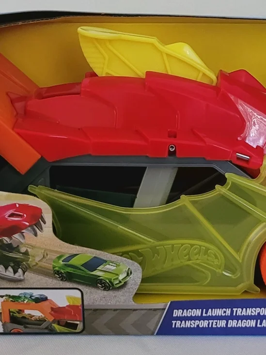 Hot Wheels Dragon Launch Transporter - Red & Yellow-Green