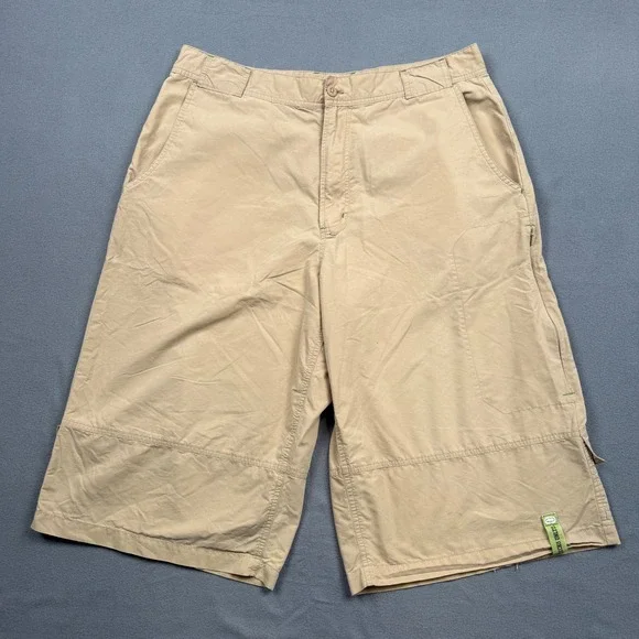 Ecko Unltd Y2K Skater Cargo Shorts Cotton Nylon Baggy Khaki 16
