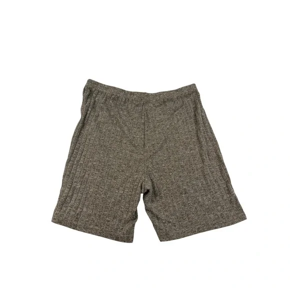 Ekouaer Womens Brown Ribbed Knit Lounge Shorts High Rise Biker Pajama Size L