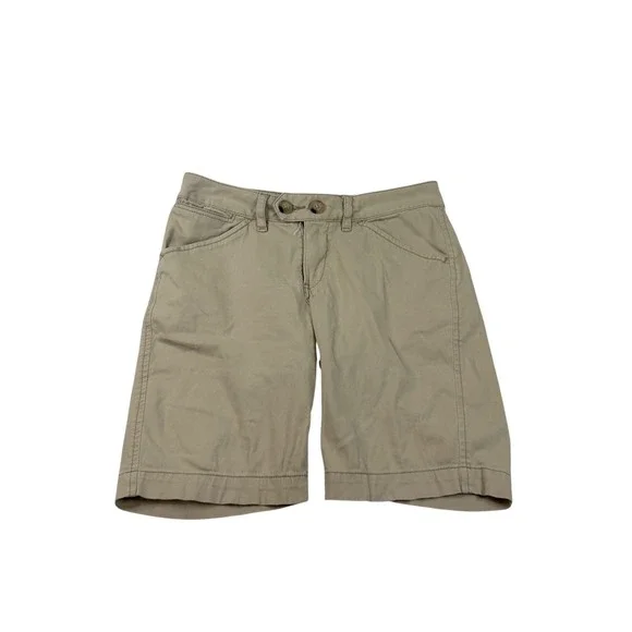 JAG Womens Classic Fit Chino Shorts Khaki Tan Size 6 Stretch Twill Mid Rise 1289