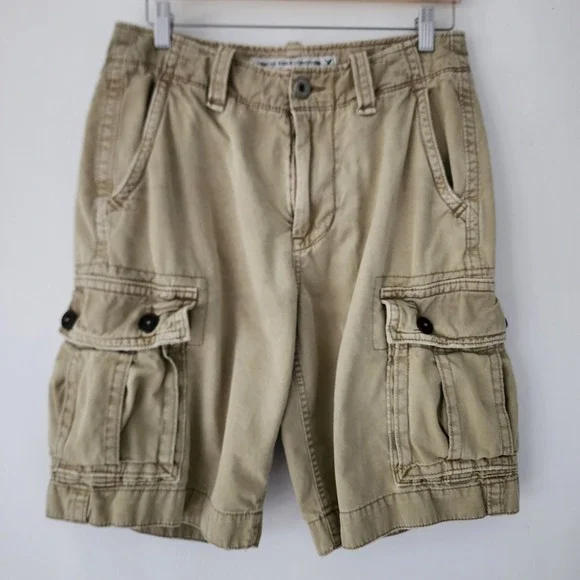 American Eagle‎ Outfitters Mens Cargo Shorts Size 30 Khaki Classic Length Cotton