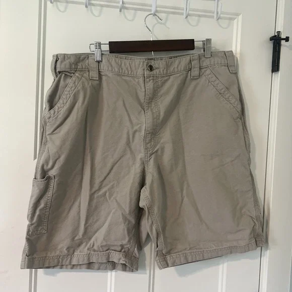Carhartt‎ B24 TAN Mens Canvas Work Shorts Tan Original Fit Size 42 Utility Cargo