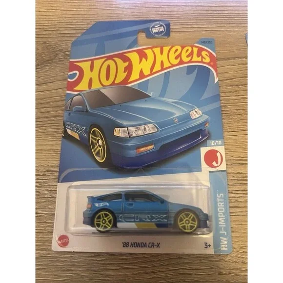 Hot Wheels Honda CR-X HW J-Imports 1:64 Blue Yellow Diecast Car 2021