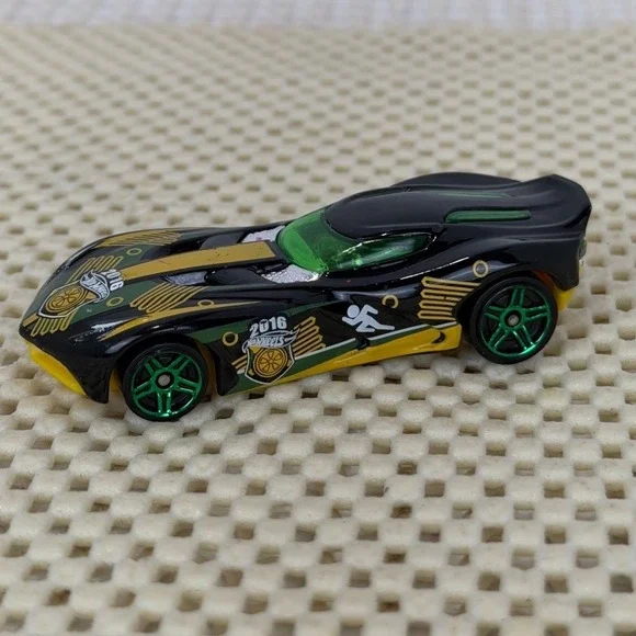 Hot Wheels 2016 Rio Olympics Games Black Yellow Green‎ Diecast Car BDD03 EUC
