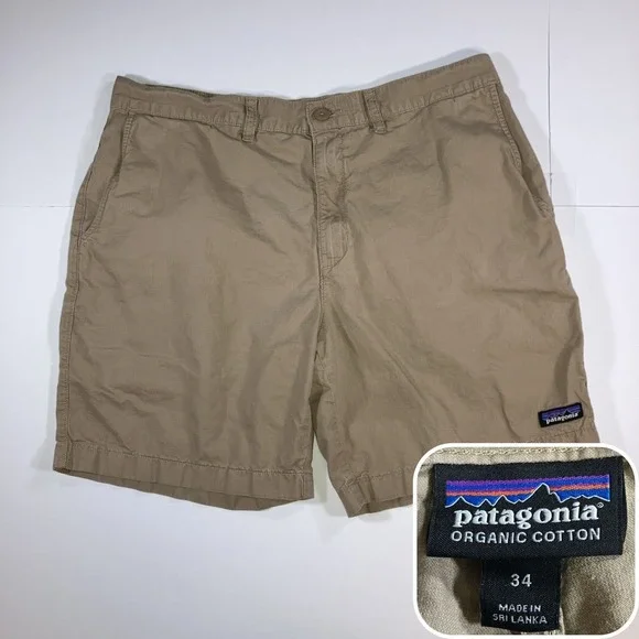 Patagonia All Wear Organic Cotton Hemp Shorts Mens 34 Brown Hiking Camping 7.5