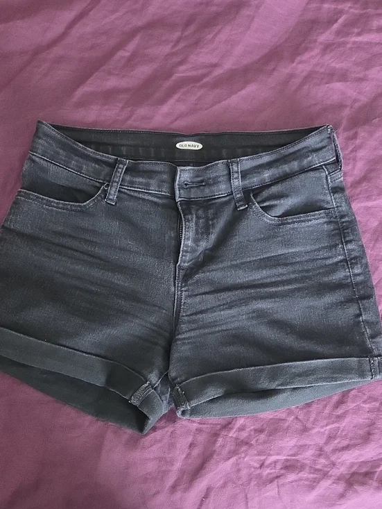Old Navy Black Denim Roll-Cuff Women's Shorts