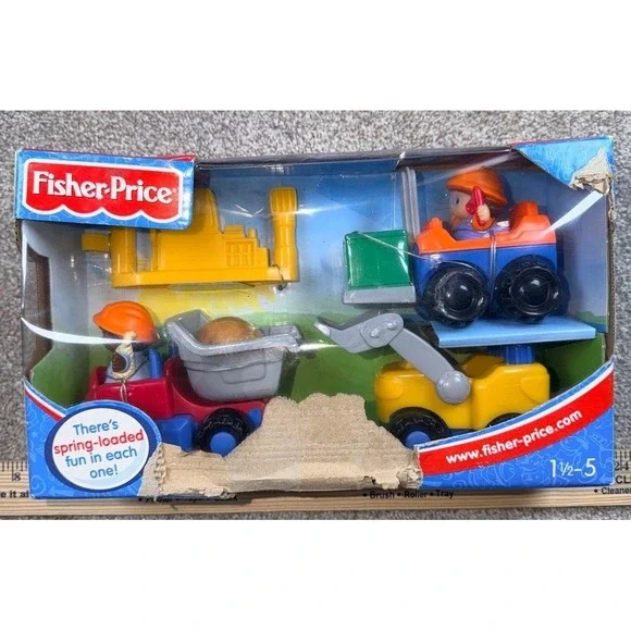 Fisher-Price Little People Lift 'n Load Trucks Construction Set B0135