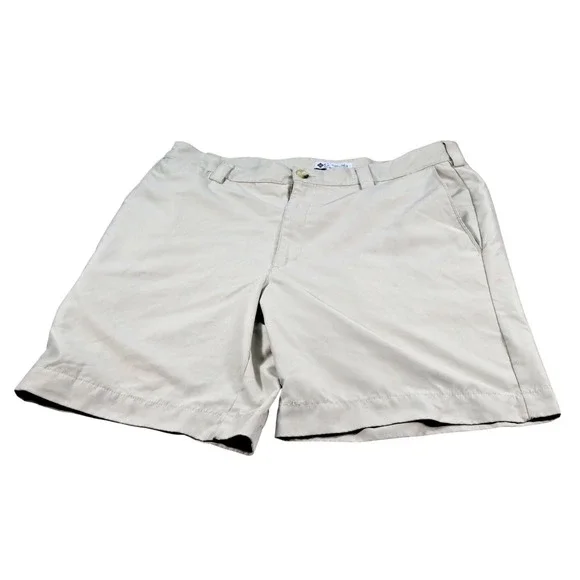 Columbia Shorts Mens 38 Beige Chino Flat Front Pockets‎ Casual Summer Outdoor