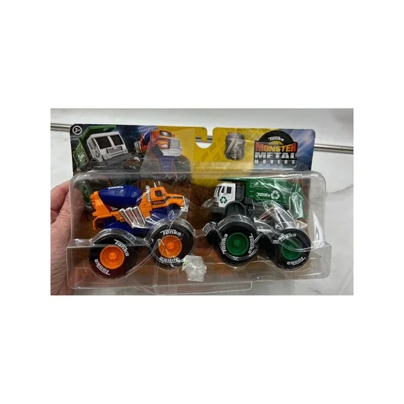 Tonka Monster Metal Movers 2 Pack Cement Mixer Garbage Truck Diecast 75th Anniv
