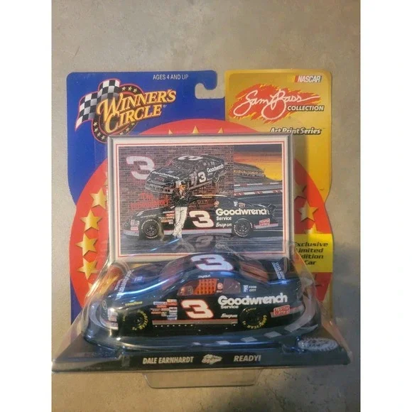 Dale Earnhardt #3 Winners Circle NASCAR Diecast Car Sam Bass Art Print New