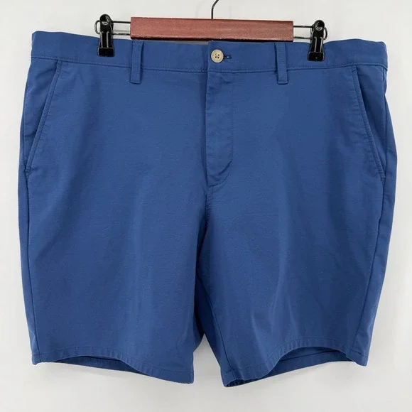 Johnnie-O Jupiters Performance Shorts Mens 38 Blue Natural Stretch Golf Chino
