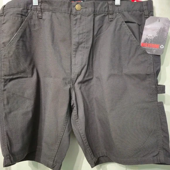 Wolverine Mens Carpenter Shorts Gray Cotton Canvas Utility Work Shorts Size 42